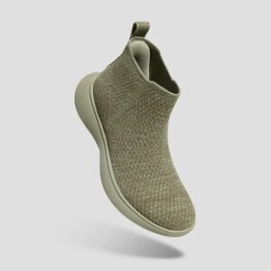 Vivaia Water Repellent Sneaker Boot Sliders Olive Green Knit Size 38